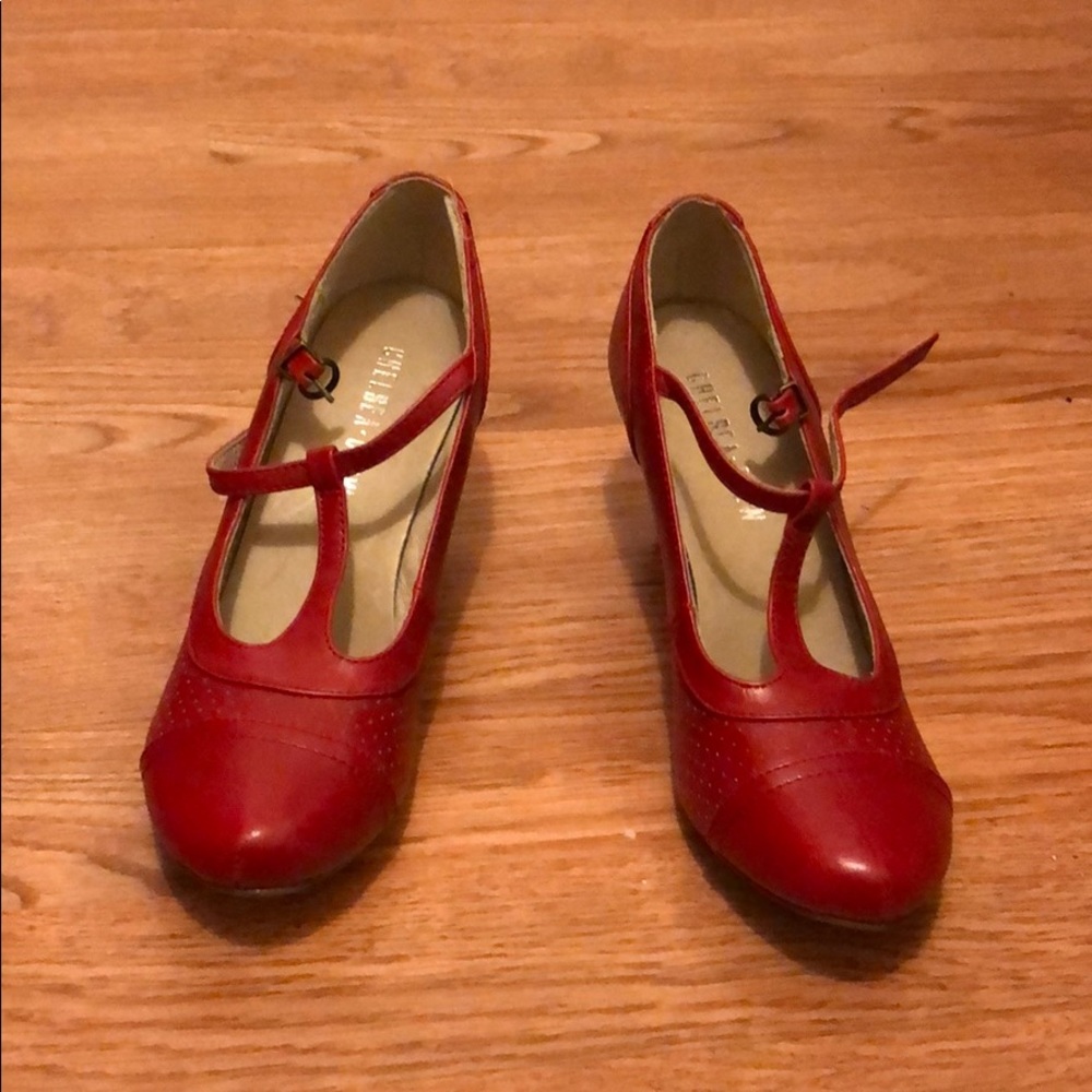 Chelsea Crew cherry red T-strap Mary Janes